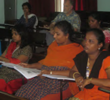 Female Indian students in a classroom