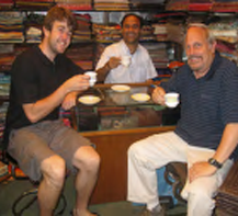 Richard Groves and his grandson, Jim, enjoying local Indian tea