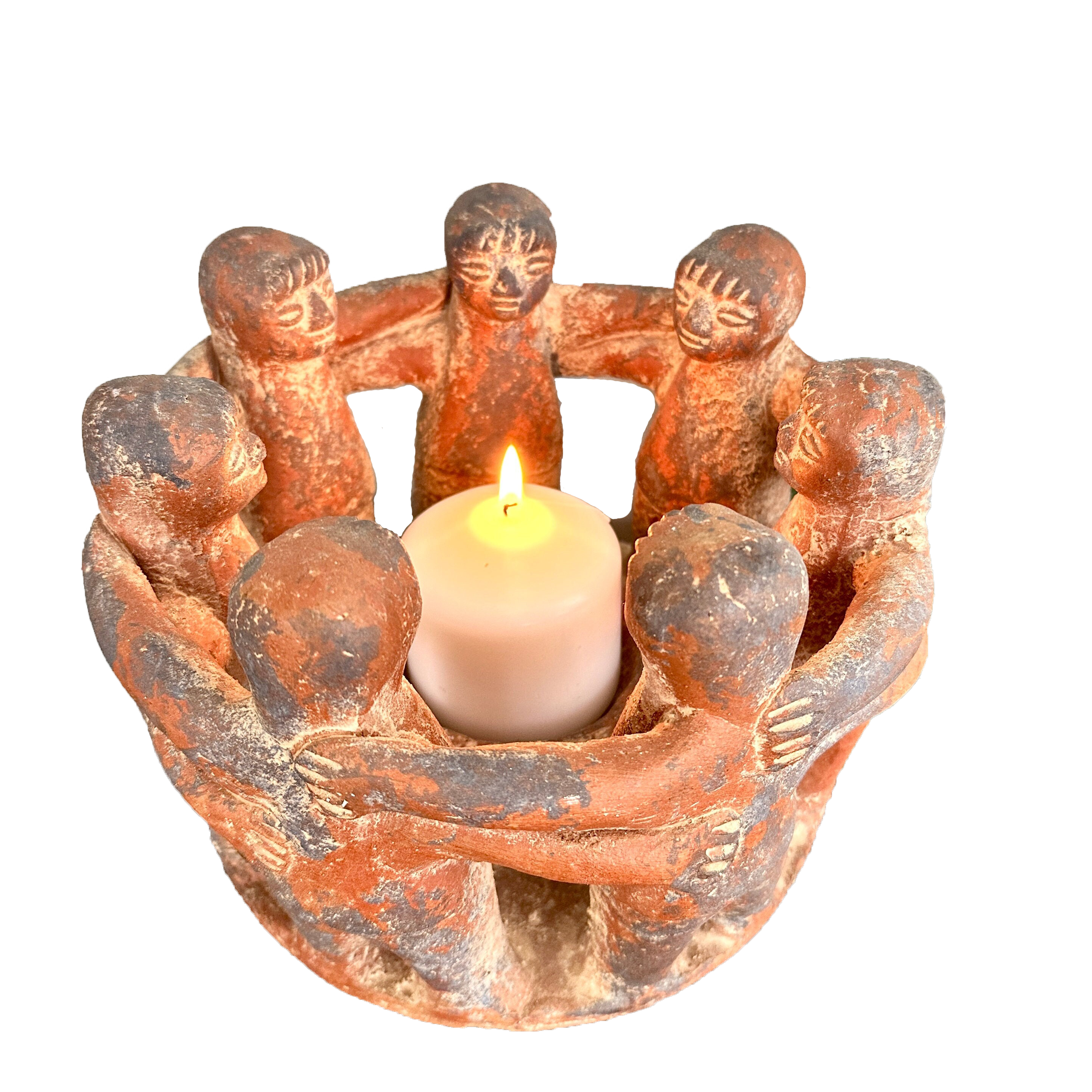 Circle of Friends with Lit Candle