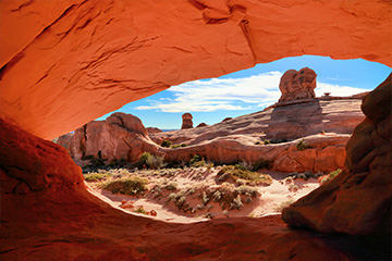 Eye of the Whale arch at Arches National Park, Utah