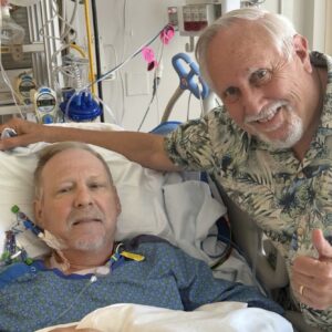 Joe and Richard after Joe's surgery